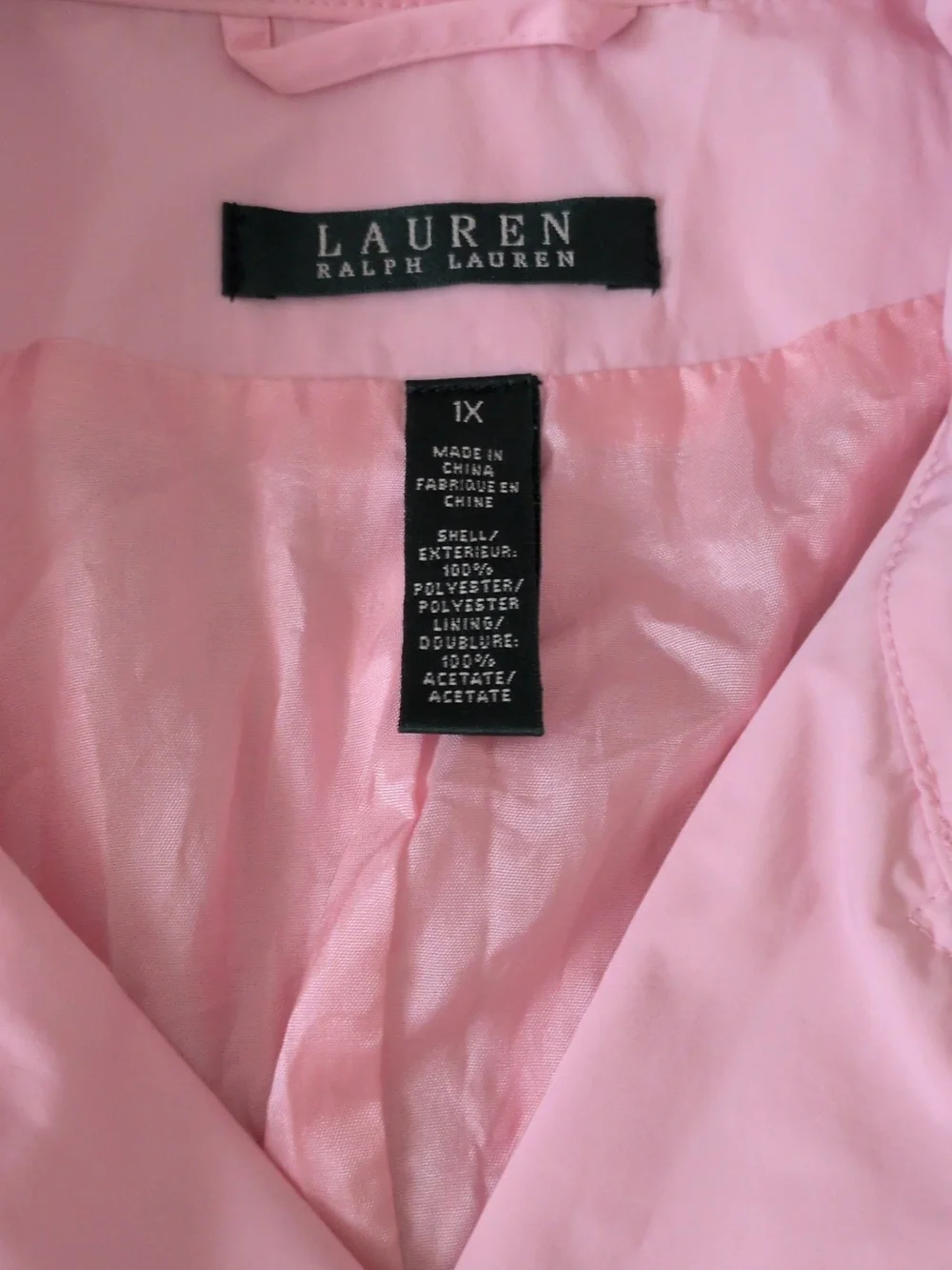 Ralph Lauren Pink Rain Coat Size 1X - Picture 2 of 4